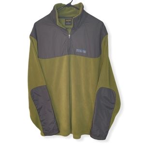 VTG Nautica Competition Mens Quarter Zip Fleece Jacket Sweatshirt XL Green Blue